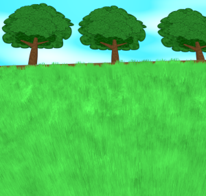 見上げる土手のイラスト