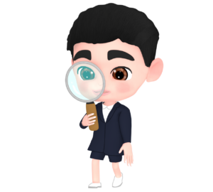 虫眼鏡で観察をする子供のイラスト