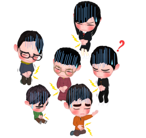 集団食中毒のイラスト