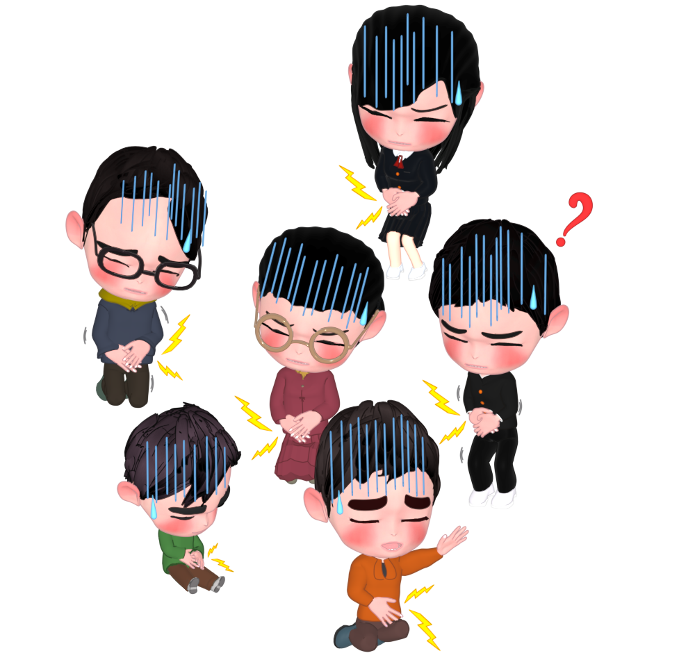 集団食中毒のイラスト