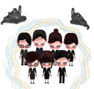 集団催眠のイラスト