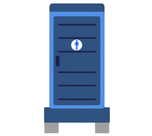 男専用 仮設トイレのイラスト