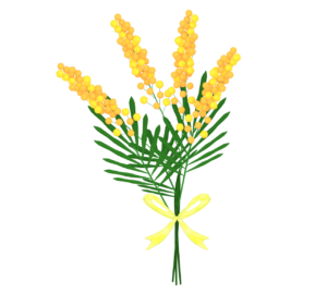 ミモザの花束のイラスト