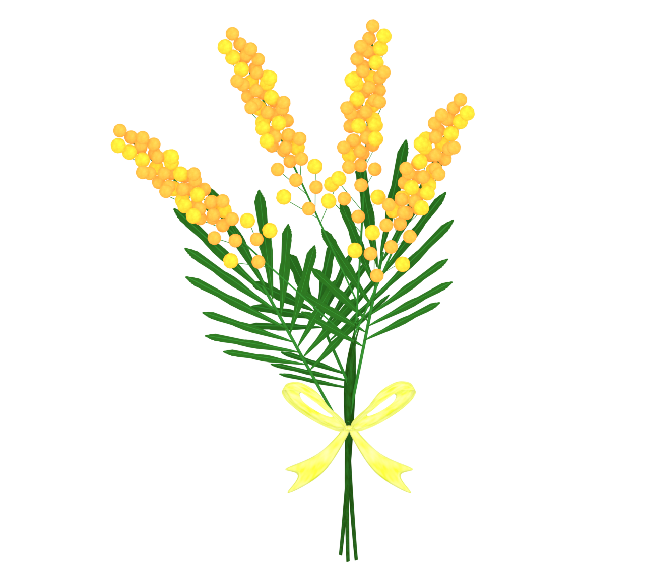 ミモザの花束のイラスト