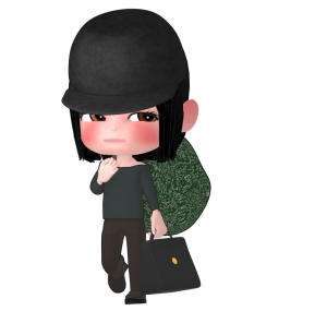 夜逃げをする女性のイラスト