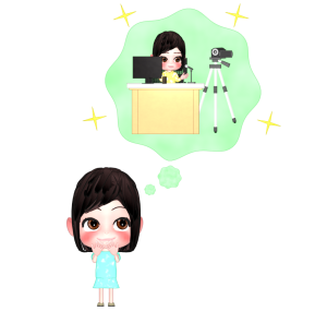 ネット配信に憧れる女の子のイラスト