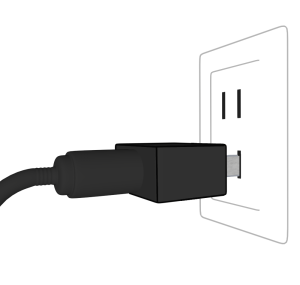 コンセントに半挿しする電源プラグのイラスト