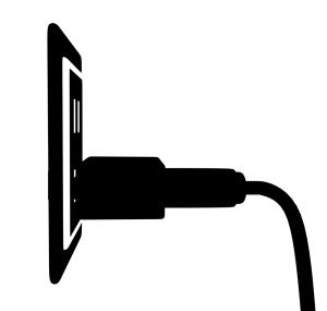 コンセントと電源コードのシルエット