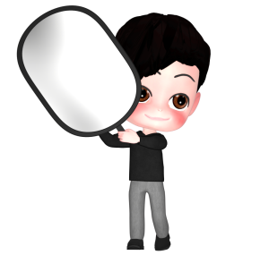 レフ板を持つ人のイラスト