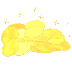 山積みの金貨のイラスト