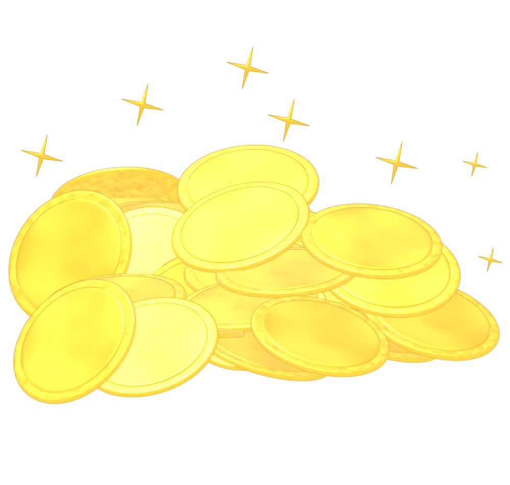 山積みの金貨のイラスト