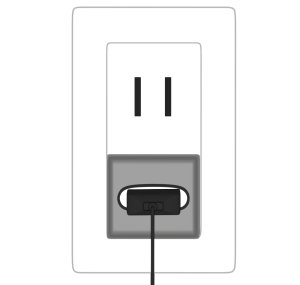 コンセントでUSB充電器を使うイラスト