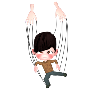 操り人形にされた人のイラスト