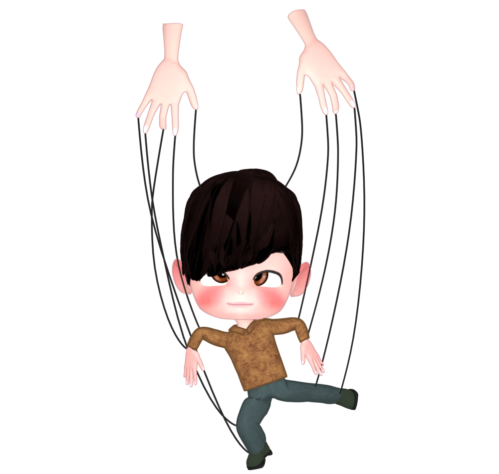 操り人形にされた人のイラスト