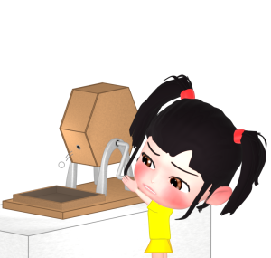 ガラガラ抽選会でハズレた子供のイラスト
