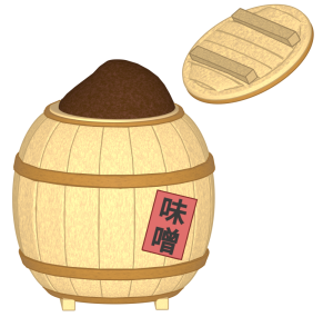 赤味噌の樽のイラスト