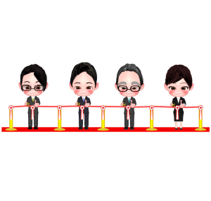 テープカットの式典のイラスト