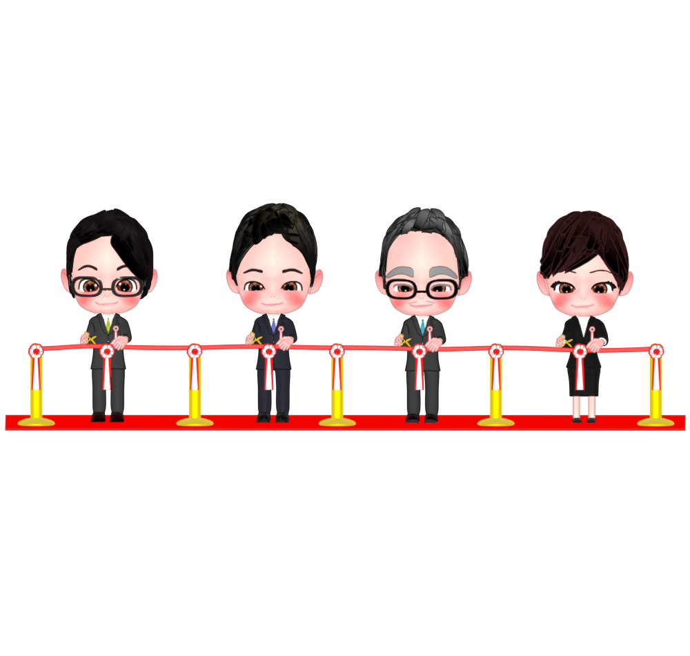 テープカットの式典のイラスト