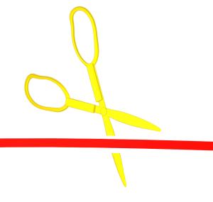 テープ カットのハサミのイラスト