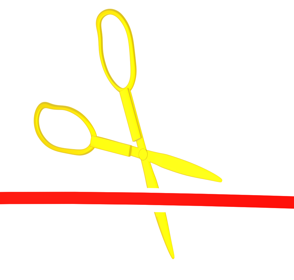 テープ カットのハサミのイラスト