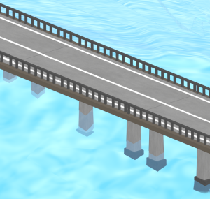 川に架かる橋のイラスト