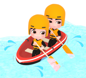 川下りのイラスト