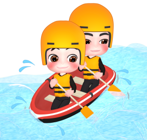 川下りのイラスト