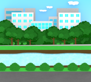 土手のイラスト