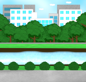 土手のイラスト