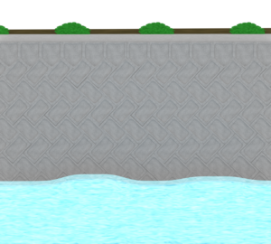 河川の護岸ブロックのイラスト