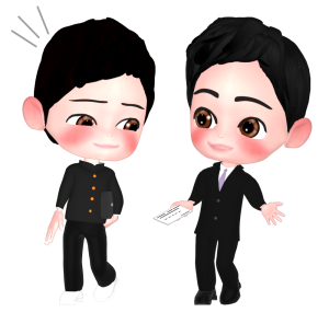 スカウトされる男子学生のイラスト