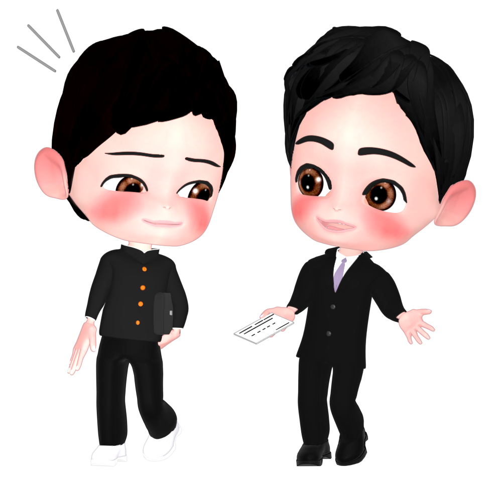 スカウトされる男子学生のイラスト