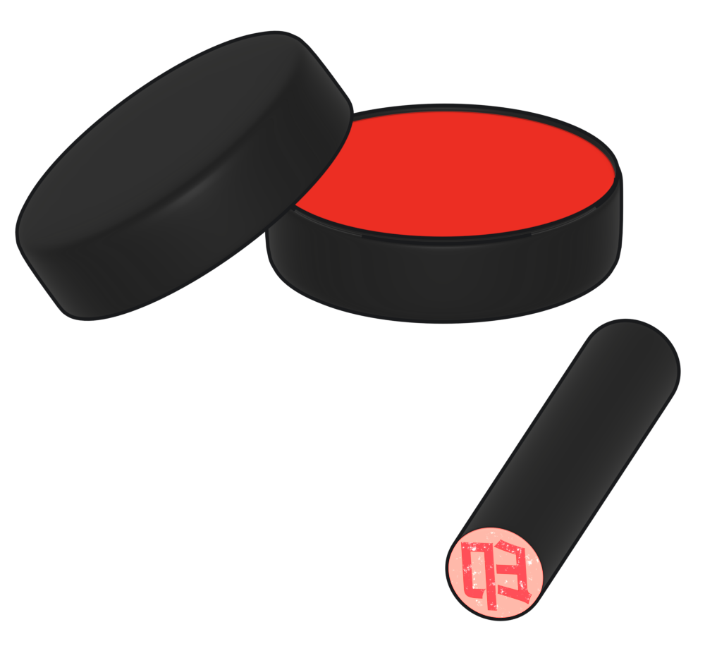 印鑑と朱肉のイラスト