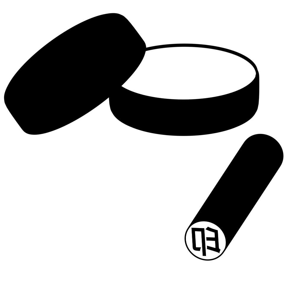 印鑑と朱肉のシルエット