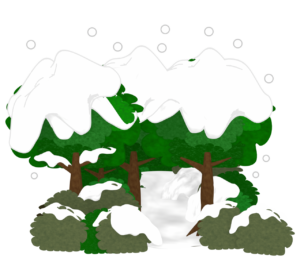 雪が降る森のイラスト