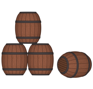 積み重ねた樽のイラスト