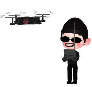 不審者が飛ばすドローンのイラスト