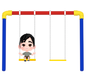 ブランコで遊ぶ子供のイラスト