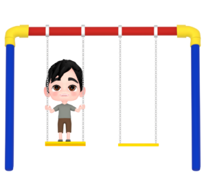 ブランコで立ち漕ぎをするイラスト