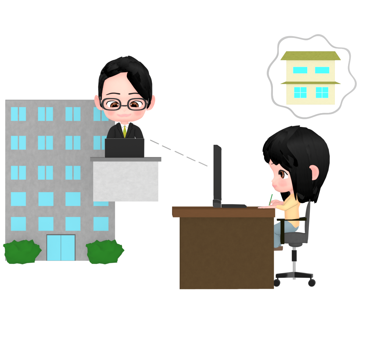 テレワークのイラスト
