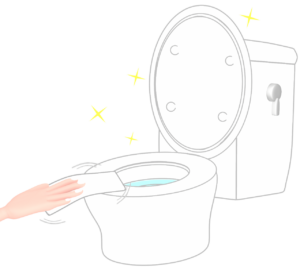 トイレ掃除のイラスト