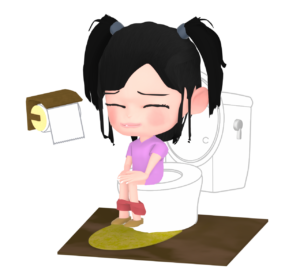 トイレに座る女の子のイラスト