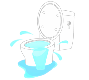 トイレの水漏れのイラスト