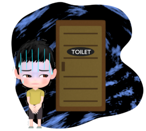 トイレが怖い子供のイラスト