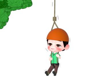 ツリークライミングのイラスト