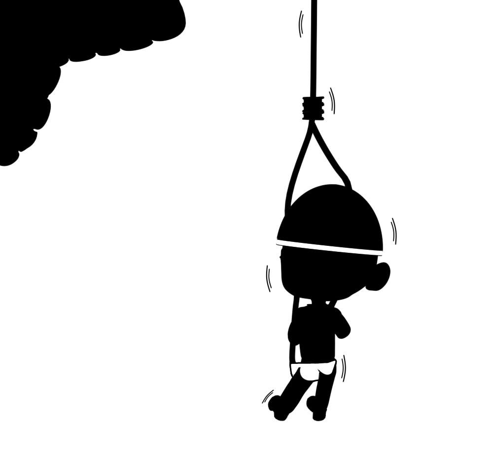 ツリークライミングのシルエット