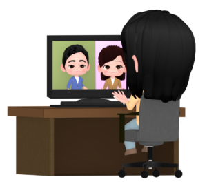 ビデオ会議のイラスト