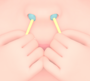 ワックスで鼻毛脱毛のイラスト