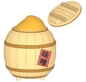白味噌の樽のイラスト