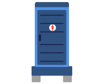 女専用 仮設トイレのイラスト